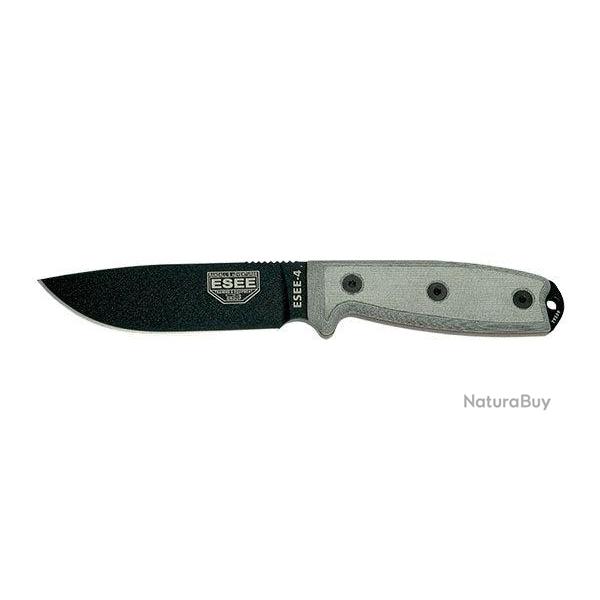 Couteau ESEE 4 - Gris / Noir / Micarta