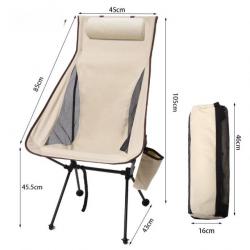 Chaise pliante EasySeat avec appui-tête - Beige