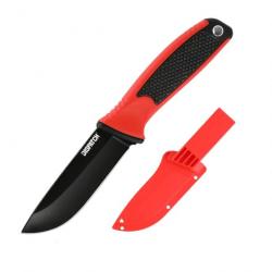 Couteau lame fixe Ironclaw antidérapant EDC - Rouge