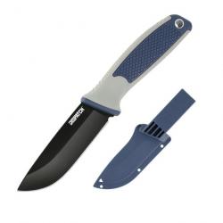 Couteau lame fixe Ironclaw antidérapant EDC - Bleu