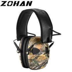 ZOHAN Casque Antibruit Tactique Chasse Protection Auditive Électronique Réduction de Bruit Camo