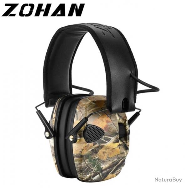 ZOHAN Casque Antibruit Tactique Chasse Protection Auditive lectronique Rduction de Bruit Camo