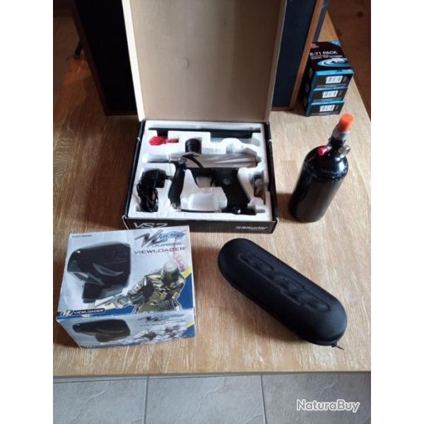 ensemble complet paintball spyder vs2 electro + canon a insert freak + bouteil air + loeader electro