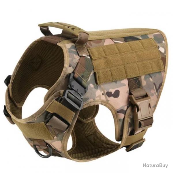 Harnais anti-traction tactique pour chien Rglable respirant et durable randonnes chasse Camouflage