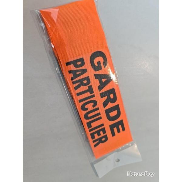 Brassard GARDE PARTICULIER tissu orange 5cm de large