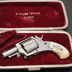 REVOLVER THE PUPPY FAURE LEPAGE A PARIS CALIBRE 7MM EN COFFRET VERS 1870 - FRANCE XIXè France Très b