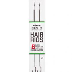 KORDA BASIX BAS DE LIGNE HAIR RIGS WIDE GAPE BARBED 6 18lb