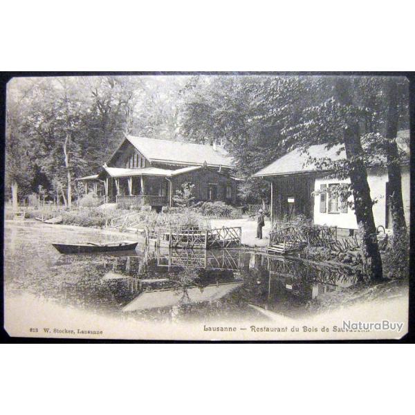 Carte postale ancienne Suisse, Restaurant du Bois de Sauvabelin 1900's