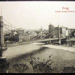 Carte postale ancienne, Le point François-Joseph de Prague 1900's