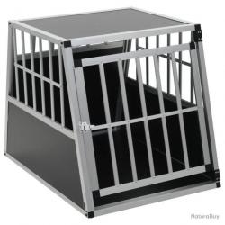 CAGE DE TRANSPORT ALU POUR CHIEN EN VOITURE AVEC GRANDE PORTE 65 X 91 X 69,5 CM