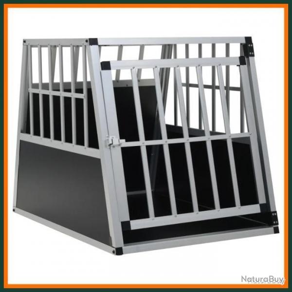 CAGE DE TRANSPORT ALU POUR CHIEN DANS COFFRE DE VOITURE AVEC PORTE 65 X 91 X 69,5 CM