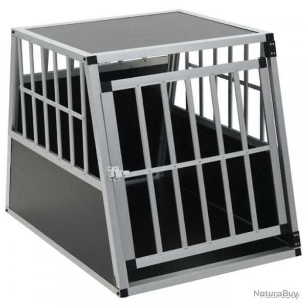 CAGE DE TRANSPORT ALU POUR CHIEN EN COFFRE DE VOITURE AVEC GRANDE PORTE 65X91X69,5 CM