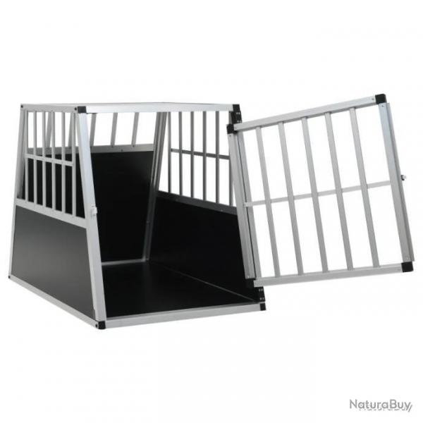 CAGE DE TRANSPORT ALU POUR CHIEN EN COFFRE DE VOITURE AVEC GRANDE PORTE 65X 91 X 69,5CM