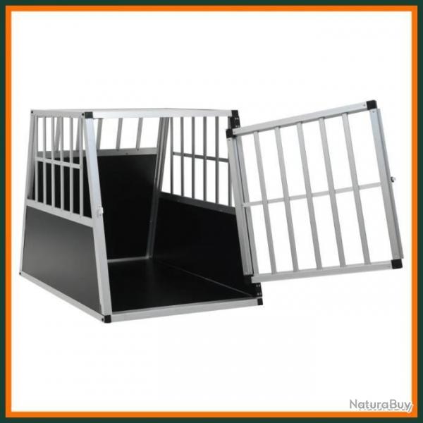 CAGE DE TRANSPORT ALU POUR CHIEN AVEC GRANDE PORTE 65X 91 X 69,5 CM