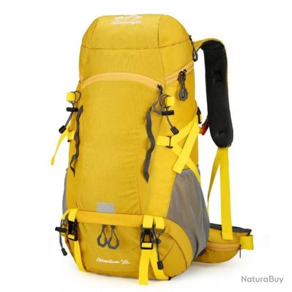 Sac  Dos d'alpinisme Etanche luger  pliante pour Voyage Camping Chasse randonne Sport 50L Jaune