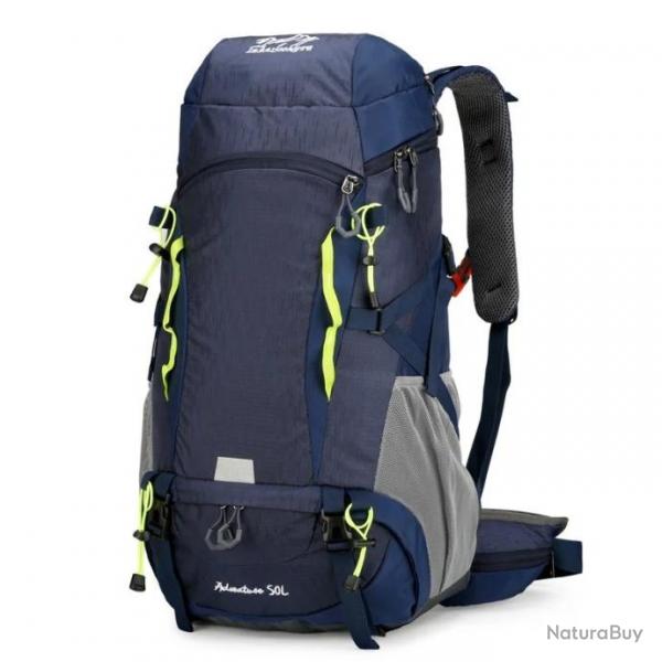 Sac  Dos d'alpinisme Etanche luger  pliante pour Voyage Camping Chasse randonne Sport 50L Bleu