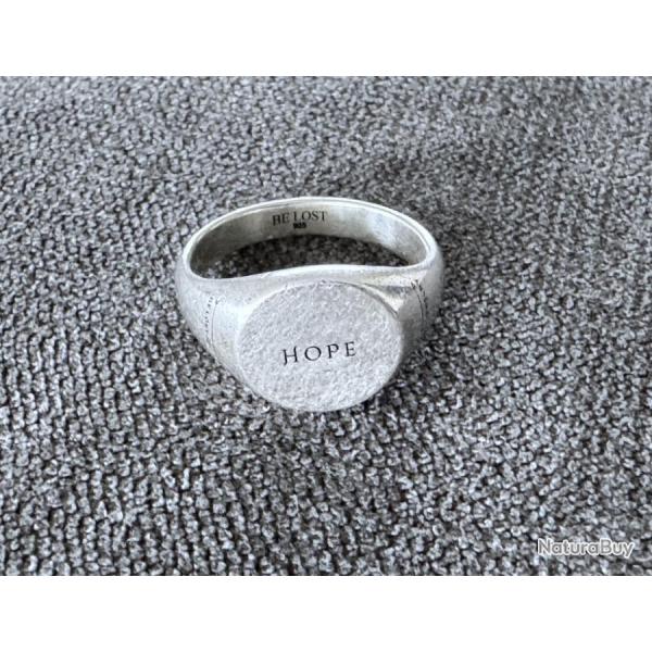 Chevalire en argent sterling - HOPE (espoir) - bague homme - taille 54 - marque Be Lost