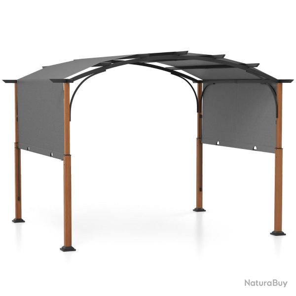 Pergola rtractable 300 x 360 cm pergola mtallique  arcs pour patio avec auvent rtractable potea