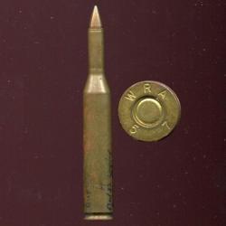 .22 x 2.95" SALVO Duplex - Munition expérimentale à 2 balles du projet SALVO USA vers 1955.