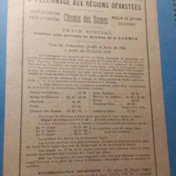 Chemin De Fer Du Nord Juillet 1919 Rare Horaires Tarifs vieux papiers RARE