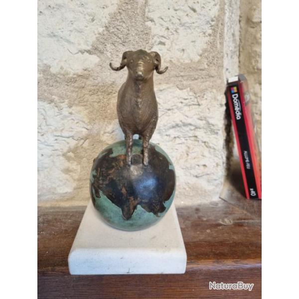 Rarissime statue sculpture bronze jacques coquillay Meeinos d'or