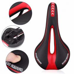 Selle de Vélo Confortable en Gel Unisexe Siège de Vélo Route, Montagne VTT Rouge