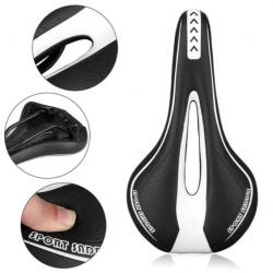 Selle de Vélo Confortable en Gel Unisexe Siège de Vélo Route, Montagne VTT Blanc