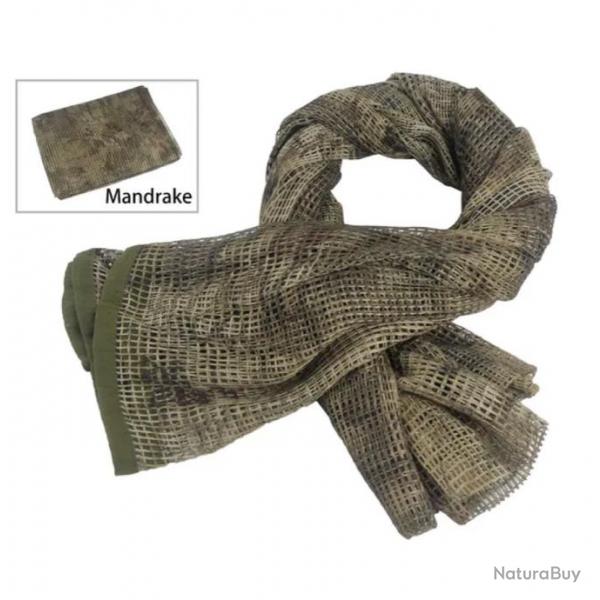 Foulard Tactique Militaire Voile Camouflage en Maille Chasse Plein air Vert Python