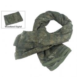 Foulard Tactique Militaire Voile Camouflage en Maille Chasse Plein air Woodland Digital