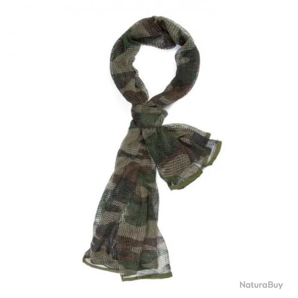 Foulard Tactique Militaire Voile Camouflage en Maille Chasse Plein air Camouflage