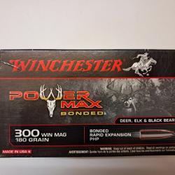 Cartouche Winchester / cal. 300 Win. Mag. - Power Max 11,7 g / 180 gr