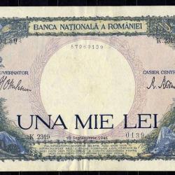 Billet 1941 Roumanie 1000 Una Mie Lei, de banque, papier-monnaie, World Currency Paper Money Romania