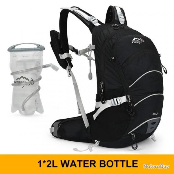 Sac  Dos Impermable  20 Litres pour Alpinisme Sports Plein Air Camping Randonne Noir