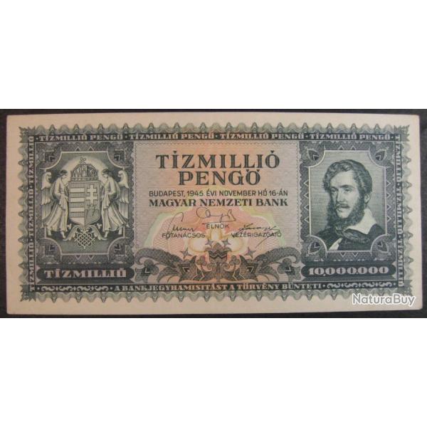 Billet 1945 Hongrie 10000000 10 Million Pengo, de banque, papier-monnaie, paper money Hungary