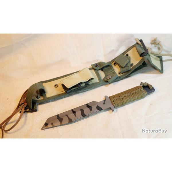 Couteau de survie STRIDER  lame camoufle et  tanto - EBR24SUR004   Longueur 30 cm