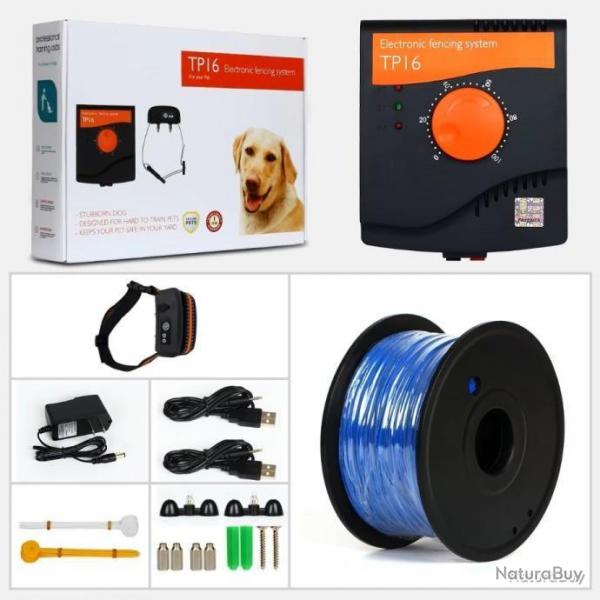 KIT ANTI-FUGUE POUR CHIEN COLLIER LECTRIQUE ET CLTURE 5 MODES D'APPRENTISSAGE LIVRAISON GRATUITE