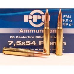 Boite de 20 munitions 7,5x54 /7.5 MAS fabrication Partizan  7.5x54