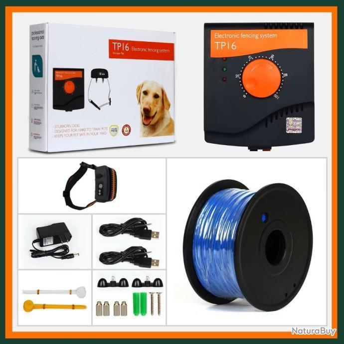 PACK ANTI-FUGUE POUR CHIEN COLLIER ÉLECTRIQUE ET CLÔTURE 5 MODES DE ...