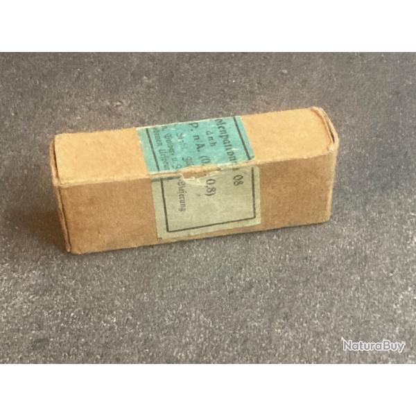 Boite originale 9 mm Parabellum Allemagne 39-45 - dnh - pour P38, P08, MP - avec 16 tuis neutra