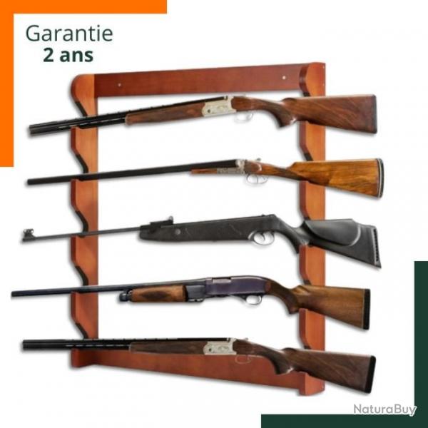 Rteliers et porte-fusils 5 fusils et carabines - Panneaux rainurs - Bois massif - Garantie 2 ans
