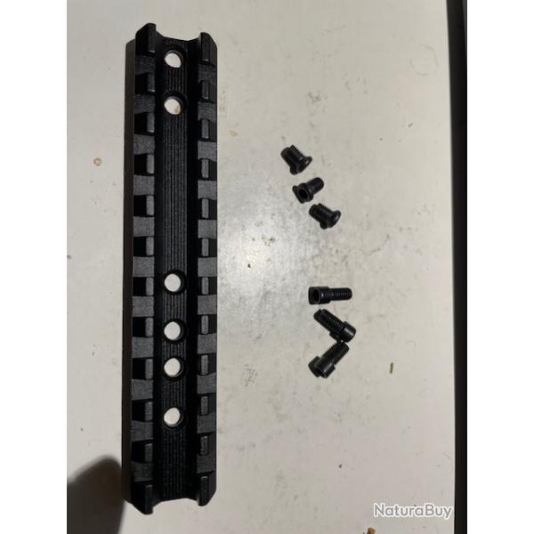 RAIL PICATINNY 120 mm avec 3 vis (2 types )