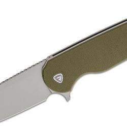 Couteau Ferrum Forge Zelex Green Manche en G10 Lame Tanto Acier D2 Liner Lock Clip FF012G