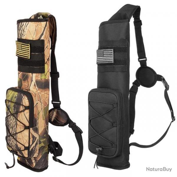 CARQUOIS DE DOS GRANDE CAPACIT POUR TIR ET CHASSE  L'ARC AVEC POCHE ACCESSOIRES ET SYSTME MOLLE