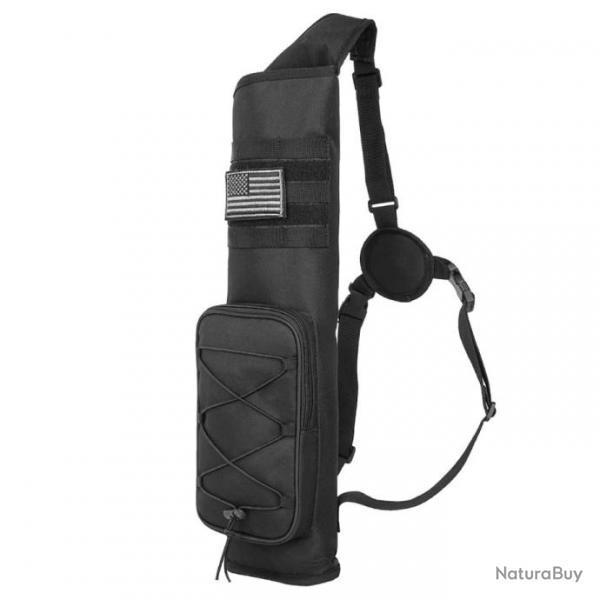 CARQUOIS DORSAL GRANDE CAPACIT POUR CHASSE ET TIR  L'ARC AVEC POCHE ACCESSOIRES - NOIR