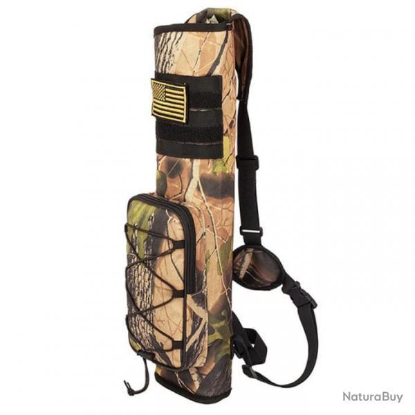 CARQUOIS DORSAL GRANDE CAPACIT POUR CHASSE  L'ARC + POCHE ACCESSOIRES - CAMOUFLAGE