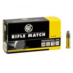 BOITE DE 50 CARTOUCHES RWS RIFLE MATCH CAL.22LR 40GR