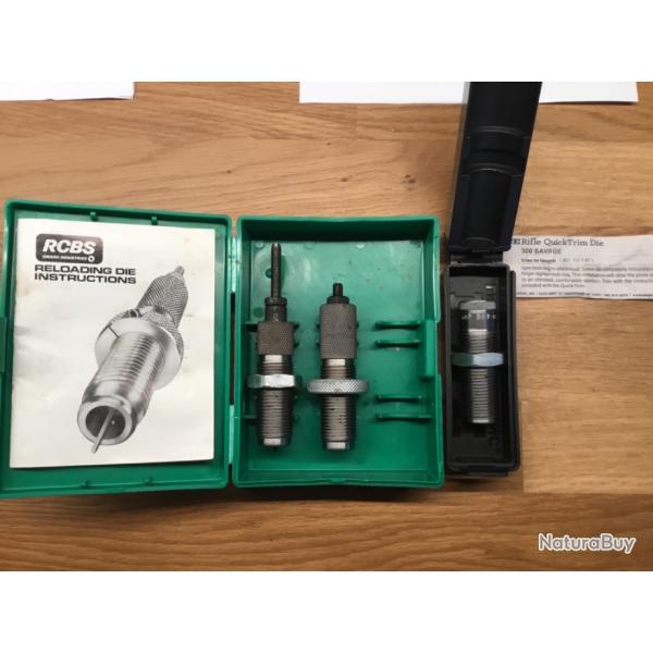 Vends jeu d outils de rechargement calibre 300 savage rcbs et LEE