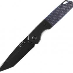 Couteau Kansept Warrior Blk/Blue Manche G10 Lame Tanto Acier D2 IKBS Linerlock Clip KT1005T1