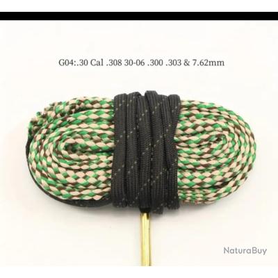Bore Cleaner Gun Barrel Cleaning Rope - Fast 10-Second Clean For .30 Cal .308 7.62mm & More