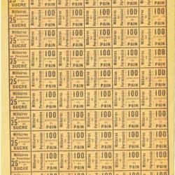 Rationnement militaire - Tickets rationnement 1914-1922  Pain - Sucre - 1918 - Etat : SUP